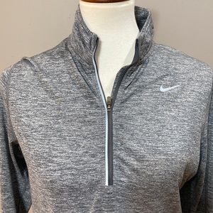 EUC Women’s Nike Dri-Fit Gray Quarter Zip Pullover Shirt - Size Medium